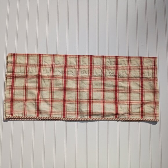 WAVERLY Curtain Valance Pantry Plaid Red Cream Country 59.5 inch Primitive Vtg - Picture 2 of 8